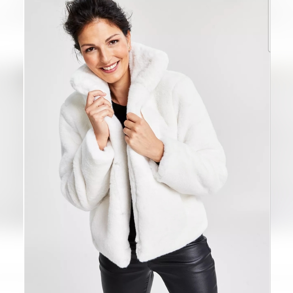 INC Brand white fur coat XL